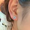 Pendientes de botón de plata pura S925 de moda con moissanita de color D, simples y compactos, pendientes versátiles, pendientes geométricos elegantes y de lujo ligero para mujer