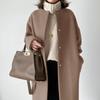 Outono/Inverno 2026 Novo Estilo Lotte Ins Mais Vendido Solto Emagrecedor Casual Simples Casaco de Perna Reta Cor Sólida Sobretudo para Mulheres