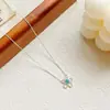 Colar com Pingente de Gota d'Água Simples e Requintado Moda Versátil Atmosfera de Alto Padrão Corrente para Clavícula Joia de Luxo Leve para o Dia a Dia