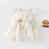 Vestido Princesa Verão Menina Pequena Estilo Étnico Infantil Sem Mangas Elegante Bordado Vestido Colete