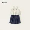 Youbao Huzhou Zhili Ropa Infantil Verano Niñas Estilo Artístico Top Sin Mangas Color Sólido Pantalones de Pierna Ancha Conjunto Infantil