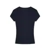 25/05 Novidade de Verão26 Verão Básico Versátil Cor Sólida Modal Gola Redonda Slim Fit Manga Curta Camiseta para Mulheres S9267