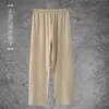 Primavera y Otoño Nuevo Estilo Chino Retro Camisa de Lino Estilo Chino para Hombre Manga Larga Algodón y Lino Camisa con Hebilla Cuello Vertical Vestido Tang