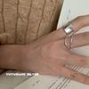 Anillo de Cara Nublada de Borde Ancho para Mujer Simple de Doble Capa con Línea Abierta en el Dedo Anillo Dulce Fresco Apilable Distintivo Versátil Creativo para Dedo
