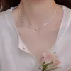 Colar Pingente Pérola Fragmento de Prata para Mulheres, Corrente Clavicular Versátil de Luxo Leve de Alta Qualidade, Novo Design Tendência 2025