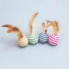 Brinquedo para Gato Bola de Sisal com Pena Resistente à Mordida de Gato Brinquedo com Som para Roer Gato Bola Arranhador Suprimentos para Gatos