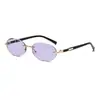 Gafas de Sol Retro Europeas y Americanas Ultra Estrechas Ovaladas Sin Marco Bordes Cortados para Hombres y Mujeres, Modernas para Caras Pequeñas, Adelgazantes Hip-Hop Punk