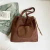 Bolsa de Felpa Nueva Coreana Transfronteriza Otoño e Invierno Bolsa Tote de Gran Capacidad Bolso de Mano Casual Versátil Bolso de Hombro de Felpa