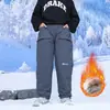 Calças de Algodão para Meninos Estilo Inverno Calças Infantis para Exterior Roupa Infantil Calças para Esportes ao Ar Livre À Prova de Vento Repelentes à Água Quentes Forradas com Lã Calças Espessas