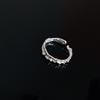 Anillo de plata esterlina s925 para mujer, estilo japonés y coreano, simple, a la moda, combinable con todo, diseño de nicho de doble capa y alta calidad.