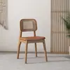 Mesa de Comedor de Madera Maciza y Respaldo de Silla Silla de Comedor Ratán Nórdico Medieval Silla Kaman de Ocio Simple para Restaurante y Hogar