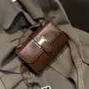 Bolso Pequeño Cuadrado para Mujer 2024 Otoño e Invierno Nuevo Bolso Cruzado de Hombro Bolso Retro de Piel Genuina para Mujer Bolso de Hombro de Lujo Ligero Bolso Pequeño