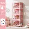 Vitrina de Cristal Rosa para Guardar y Exhibir Artículos, Vitrina a Prueba de Polvo, Armario de Almacenamiento, Vitrina para Figuras