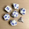 Juego de Dados Poliedros D&D con Patrón de Mármol, Color Mixto Transparente D4D6D8D10D12D20 Caras, Coc, Juego de Mesa, Juego de Siete Piezas