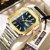 Poedagar/Marca Suiza 672 Calendario Doble Reloj para Hombre Resistente al Agua Luminoso de Lujo Reloj de Cuarzo