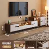 Mesa de Centro Retráctil Combinación de Mueble de TV Armario de Almacenamiento para Sala de Estar Mueble de TV Sencillo Gabinete de Piso para Apartamento Pequeño