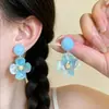 Pendientes de Flor Verde Fresca de Verano para Mujer 2026 Nuevos Pendientes Estilo Bosque Adecuados para Vacaciones en la Playa