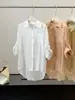 Camisa de Tencel Preguiçosa Estilo Coreano para Mulheres, Novo Design de Verão com Painel Traseiro de Renda, Caimento Solto, Emagrecimento, Cardigan com Proteção Solar