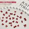 Accesorios para Uñas con Lazo Rojo Ankora Lazo de Resina Tridimensional Lindo Corbata de Moño Borgoña Decoración de Uñas de Año Nuevo