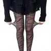 Patrón de Zebra Plata Seda Sexy Negro Jacquard Diseño de Deseo Puro Nicho Elegante Calcetines de Base para Mujer Primavera y Otoño Medias Delgadas