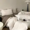 Conjunto de quatro peças de algodão puro com gaze de dupla camada de luxo leve, novo modelo 2026, conjunto de cama de alta qualidade com capa de edredom e lençol de cama, conjunto de três peças
