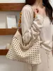 Yuezi 2026 Bolsos de Hombro Versátiles para el Trabajo de Moda de Verano con un Toque Relajado, Gran Capacidad, Bolso Tejido Hueco