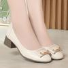 Zapatos Nuevos de Mujer para Primavera y Otoño Dropshipping, Zapatos de Cuero para Mujeres de Mediana Edad, Zapatos Bajos Cómodos de Tacón Grueso, Zapatos Versátiles para Madres