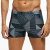 Comércio Exterior Transfronteiriço Roupa de Banho Masculina Nova Sexy Xadrez Contas Redondas Boxer Roupa de Banho Fonte Termal Praia Tamanho Grande Esportes