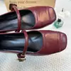 Zapatos de ballet nuevos 2024 con aumento de altura interior pequeño, con hebilla, punta cuadrada, retro, boca baja, versátiles, Mary Jane, sencillos