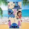 Toalla de Playa con Estampado de Stitch Lindo de Dibujos Animados y Anime, Toalla de Baño de Microfibra Secado Rápido Transfronteriza, Toalla de Playa Espesa