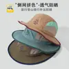 Sombrero de Pescador Transpirable con Bloques de Color para Mujer, Sombrero de Sol de Verano con Sombra, UPF50+, para Exteriores, Montañismo, Ciclismo, Ala Ancha, Secado Rápido