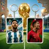 Chaveiro Acrílico da Copa do Mundo com Foto Impressa de Estrela do Futebol, Brinde Personalizado para Fãs, Ímã de Geladeira