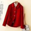 Outono e Inverno casaco de lã dupla face casaco pequeno casaco de lã roupas femininas estilo Chanel casaco de temperamento curto solto