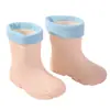 Galochas Infantis para Meninos e Meninas, Alunos do Ensino Fundamental, Antiderrapantes, Impermeáveis, Forradas com Lã, Sapatos de Borracha Quentes, Botas Curtas para Crianças Maiores em Dias Chuvosos