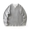 Sudadera de Manga Larga con Cuello en V, Falsa Dos Piezas en Capas para Hombre, Otoño Nuevo 2025, Estilo Ligeramente Maduro, Suéter Holgado