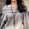 Collares para Parejas con Diseño de Nicho, Cadenas Vintage para Suéteres, Colgantes de Estilo Chino, Collares Versátiles de Estilo Étnico, Nuevos Accesorios