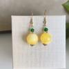 Diseño de Nicho Estilo Étnico Pendientes de Cera de Abeja Retro Largos Artísticos Elegantes Femeninos Estilo Antiguo Cheongsam Simples Pendientes Estilo Tíbet