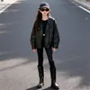 Jaqueta de Couro PU Nova para Meninas Outono e Primavera Roupa de Outono Crianças Meninas Crianças Médias e Grandes Jaqueta Curta Biker Estilosa