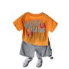 Ropa para Niños Trajes para Niños 2025 Nueva Moda Conjunto de Verano para Bebés, Niños Conjunto de Dos Piezas de Verano Estilo Inglés Cuello Redondo Manga Corta de Moda