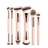 Set de 5 Brochas de Maquillaje Doble Cara Transfronterizo, Brocha para Base y Rubor, Brocha de Contorno de Tres Colores con Cerdas Suaves, Brocha para Polvo Suelto, Herramientas de Belleza de Comercio Exterior