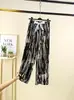Pantalones de pierna ancha rayados estilo pintura de tinta Yamamoto para mujer, nuevos de verano, cintura alta, casuales, tipo mopa, pantalones finos y frescos