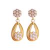 Pendientes de perla barroca francesa vintage de la época medieval, estilo cortesano retro, de alta gama y moda para mujer.