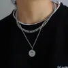 Aço Titânio Desenho Animado Pequeno Príncipe Pingente Colar Dupla Camada para Homens e Mulheres Hip-Hop ins Simples Tendência Estilo Frio Acessórios Corrente para Suéter