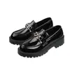 Zapatos de Cuero Patente Retro Zapatos de Cuero Pequeños para Mujer Primavera Nueva Moda Estilo Británico Plataforma Zapatos de Suela Gruesa Negro Mary Jane Zapatos de Estudiante