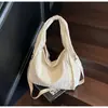 Bolsa de Lona Coreana de Nicho Feminina 2025 Nova Simples Artística Grande Capacidade para o Dia a Dia Bolsa Transversal Bolsa de Ombro Ajustável