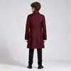 Casaco Formal Europeu e Americano para Meninos de Halloween Cor Sólida Steampunk Retrô Uniforme Gola Alta Roupa Conjunto de Fantasia Cosplay