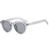 Gafas de sol retro simples ovaladas casuales para hombre y mujer, con incrustaciones de arroz, montura pequeña, combinación de colores degradados, T22124