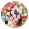 Contas de resina com furo grande cor de doce banhadas a ouro 5 mm de diâmetro, contas redondas coloridas para pulseira e colar, materiais DIY, contas artesanais