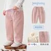 Pantalones Curvos para Bebés y Niños Jerry Baby 2026 Otoño Nuevo Estilo Pantalones de Algodón Puro para Niños Pantalones Casuales para Niñas Conjunto de Otoño para Bebé