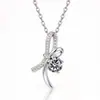 Comércio Exterior Transfronteiriço Prata Esterlina S925 Luxo Leve Pingente de Laço Feminino Colar de Diamante Moissanite Colar de Moissanite Cor D 1 quilate